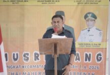 Buka Musrembang di Maba Tengah, Kaban BP4D Haltim : Usulan Harus Searah Dengan Kebijakan Pemda Kepala Badan Perencanaan Pembangunan Penelitian dan Pengembangan daerah (BP4D) Haltim Abdul Halim Kipu. (Bahtiar/Reporter)