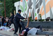 Gelar Aksi Voice Of Palestine, SPJ Ternate Gelar Aksi Teatrikal