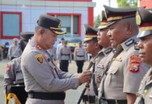 Kapolres Haltim Pimpin Upacara Sertijab di Buli Kecamatan Maba